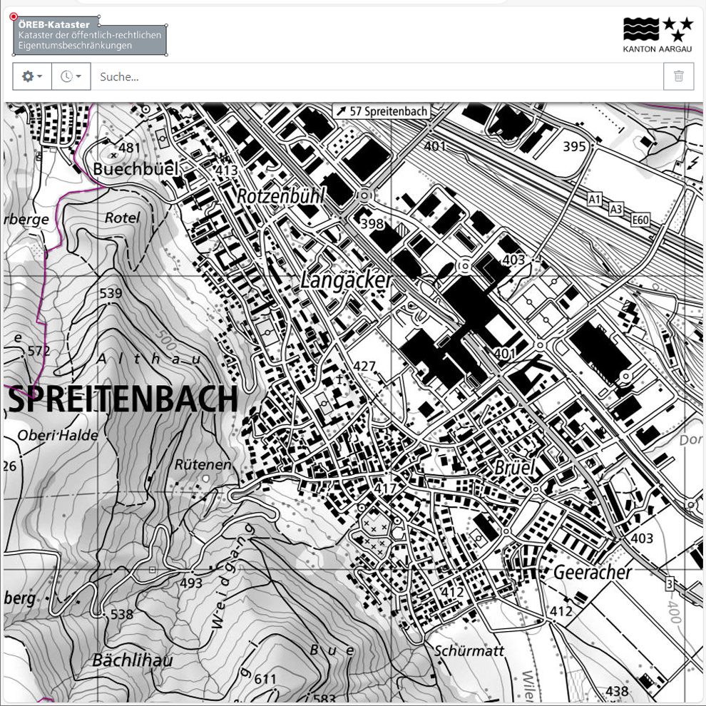 ÖREB Kataster – Kataster der öffentlich-rechtlichen Eigentumsbeschränkungen vom Kanton Aar