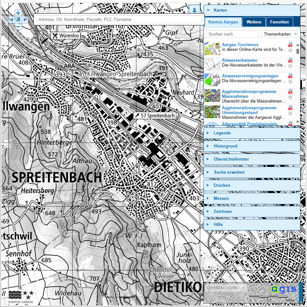 AGIS – Geoportal des Kantons Aargau